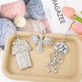 Rhinestone Jellyfish Popcorn Winged Cross Hanging Ornament view 2