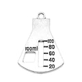 Graduated Laboratory Flask Antique Silver Metal Charm view 3