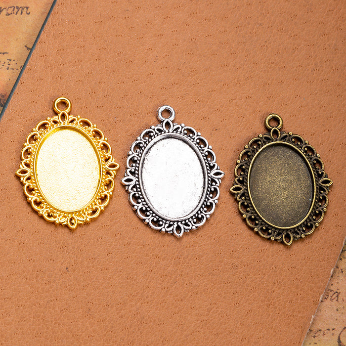 30x22mm Oval Cabochon Tray Pendant with 13x18mm Bezel Setting