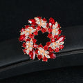 Yellow Gold Tone Bauhinia Flower Openwork Metal Brooch Pin view 3