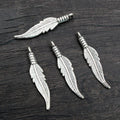 Slender Feather Charms in Four Mixed Metal Options view 2