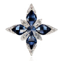 Eight Point Star Crystal Two Designs Metal Brooch Pin view 1