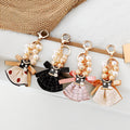 Pearl Bead Mini Dress Keychains in Polka Dot Pink Black Cream and Assorted Styles view 3