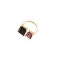 Silver Dual Clear Geometric Crystal Open Statement Ring view 5