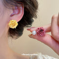 Rose Flower Stud Earring Sets With Pearl Style Six Piece view 2