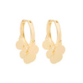 Gold and Silver Disc Fringe Compact Small Huggie Earrings view 1