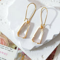 Trapezoid Faceted Crystal Drop Earrings Gold Hooks 7 Colors view 9