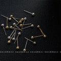 Gold Frosted Sand Texture Mini Ball Stud Earrings Pair view 3