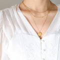 Triple Layer Good Luck Disc Pendant Necklace Three Tones view 8