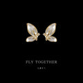 Gold Edged White Pearlescent Butterfly Wing Stud Earrings For Women view 2