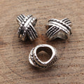 Crossed Band Large Hole Beads in Two Finishes for Jewelry Making view 2