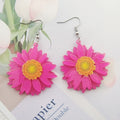 Glitter Acrylic Daisy Flower Drop Earrings 5 Colors view 9