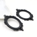 Ornate Oval Cabochon Pendant Trays with Double Loops view 2