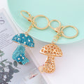 Rhinestone Mushroom Keychain Metal Crystal Pendant Bag Charm view 2
