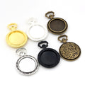Ornate Round Cabochon Pendant Setting in Two Antique Finishes view 5
