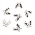 Black Enamel Crystal Butterfly Charms in Gold and Silver Tones view 4