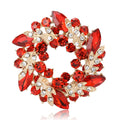 Crystal Floral Wreath Brooch in Nine Color Options view 1