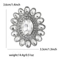 Oval Center Floral Halo Brooch in Five Crystal Colors view 8