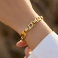 Flower Cutout Link Bracelets in Gold and Silver Tone view 1