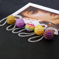 Jeweled Ball Hanging Ornaments in Five Aurora and Rainbow Color Options view 2