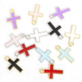 Enamel-Look Gold Silver Cross Alloy Charms in 12 Styles view 5