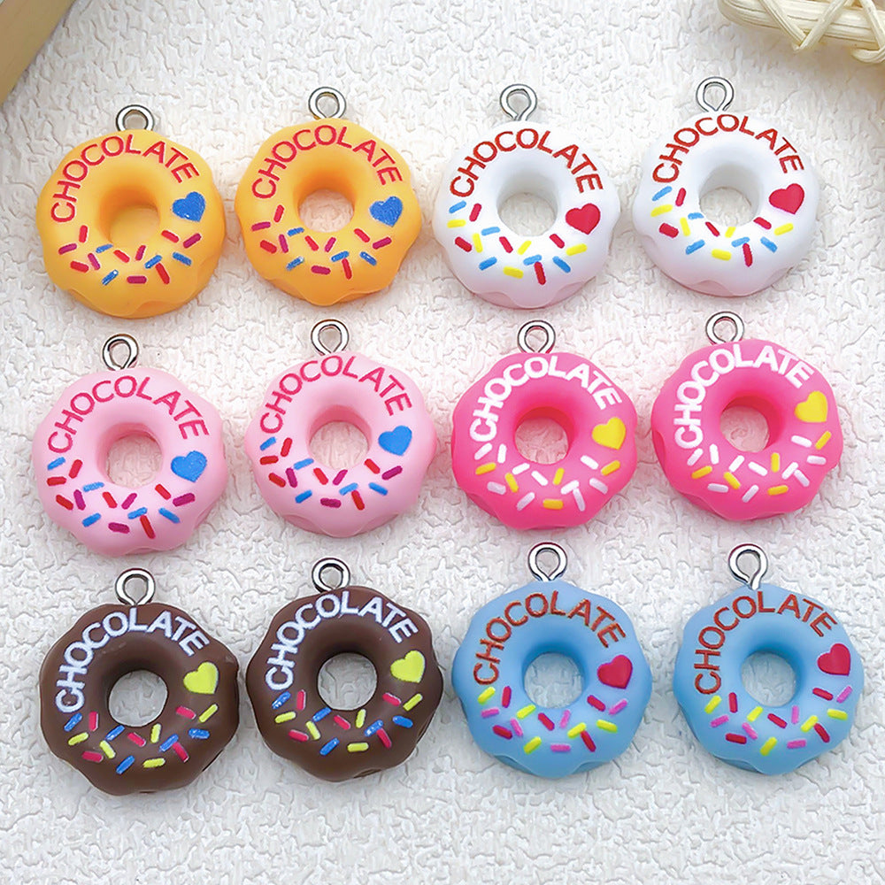 Resin Donut charm pendants for DIY handmade earrings necklaces bracelets and keychains