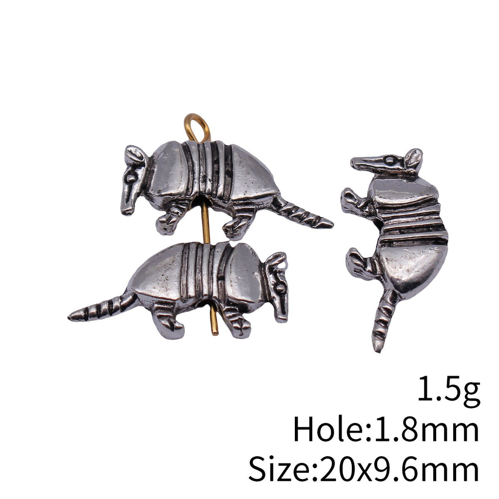 20x9.6mm 1.5g Antique Silver Zinc Alloy Armadillo Loose Metal Beads for Bracelet Jewelry Making