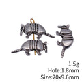 Antique Silver Metal Armadillo Shaped Bead For Jewelry Making view 3