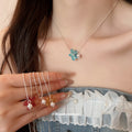 Translucent Flower Pendant Necklaces in Four Bright Colors view 2
