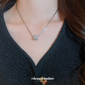 Silver Multi Strand Snake Chain Crystal Barrel Necklace view 1
