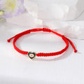Red Woven Cord Small Heart Evil Eye Adjustable Bracelets view 9