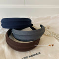 Padded Fabric Wide Ribbed Headband Deep Coffee Brown view 4