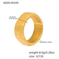 Wide Hexagon Faceted Band Ring Gold Steel Size Options view 7