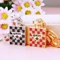 Crystal Plaid Perfume Bottle Keychains in Two Colors plus Assorted view 2