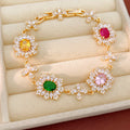 Flower Crystal Necklace Bracelet Earring Sets Gold Silver view 8