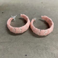 Lace Wrapped Chunky Hoop Earrings in Four Bright Colors view 6