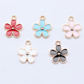 Five Petal Enamel Flower Charms in Five Bright Colors view 2