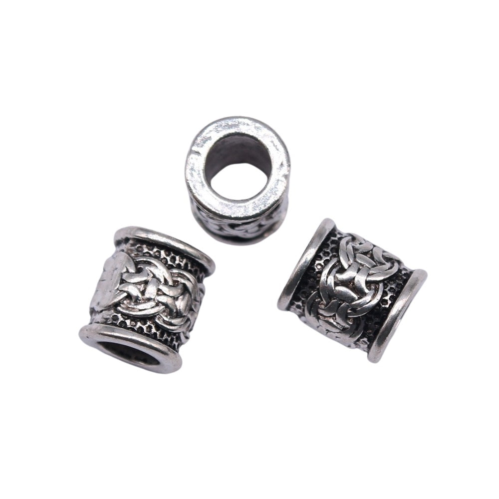 9x9x8mm 1.3g Antique Silver Zinc Alloy Round Large Hole Loose Metal Beads for Bracelet Jewelry Making