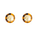 Leopard Pattern Round Gold and Silver Ball Stud Earrings view 5