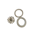 Silver Metallic Spiral Coil Hair Tie In The Listed Medium Style view 5