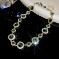 Gold Halo Geometric Rhinestone Necklace Bracelet Stud Mix view 11