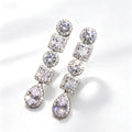 Geometric Round And Square Crystal Linear Drop Earrings view 5