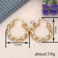Braided Oval Hoop Earrings in Gold-Tone Metal Jewelry view 4