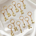 Gold Tone Plain Bubble Letter Keychains from A to Z view 2