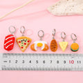 Silver Tone Miniature Food Huggie Drop Earrings in Six Designs view 2