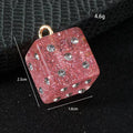 Glitter Resin Dice Charm Pendant with Rhinestone Dots Two Colors Two Sizes view 4