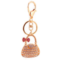 Rhinestone Handbag Keychain With Bow and Gold-Tone Metal view 5