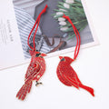 Red Rhinestone Cardinal Bird Ornament Enamel Metal Hanger view 1