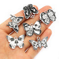 Black and White Skull Butterfly Metal Charms in Seven Styles view 2