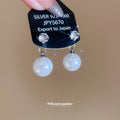 Clear Square Crystal Stud Earrings With White Pearl Drops view 4